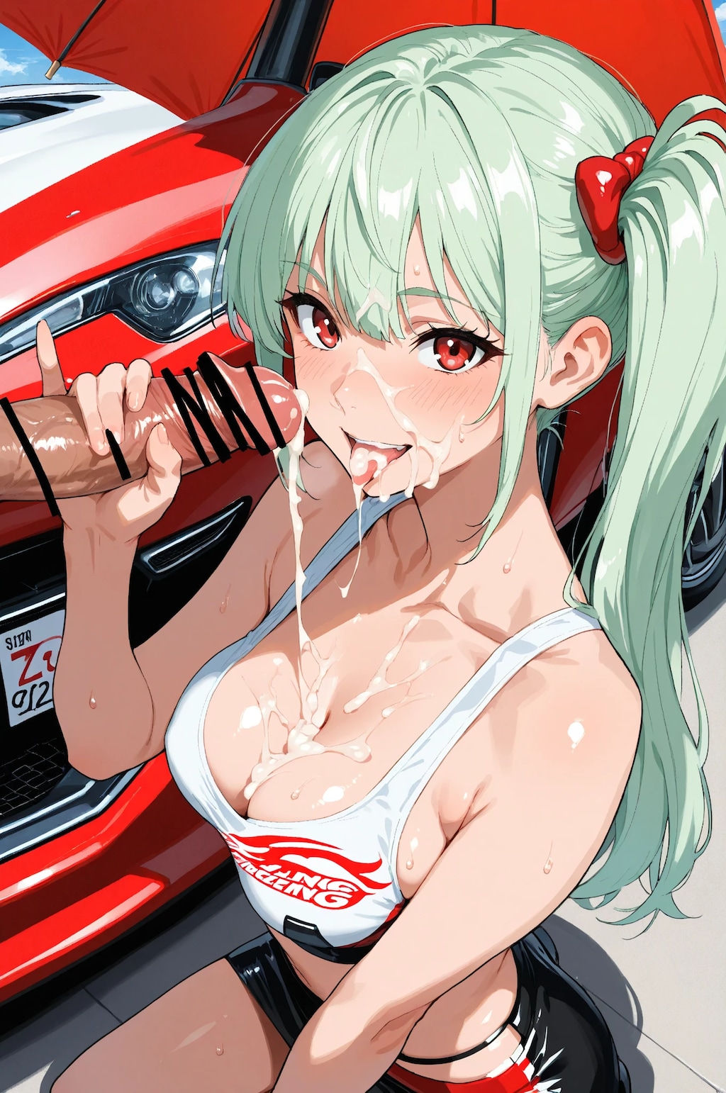 レースクイーン_顔射