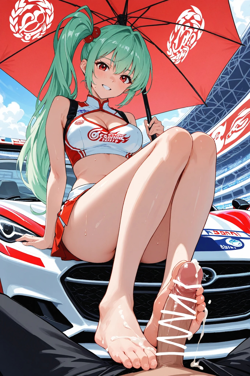 レースクイーン_顔射