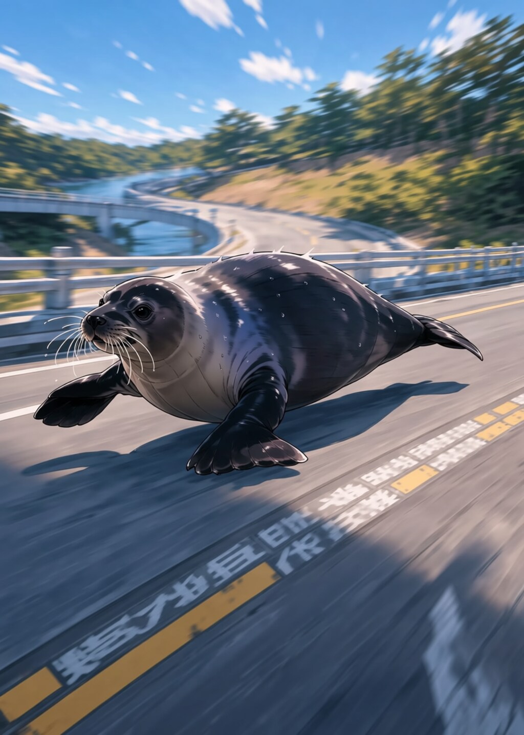 高速道路疾走アザラシ