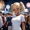 花火大会と体操服、そしてぱんつX717 2枚目