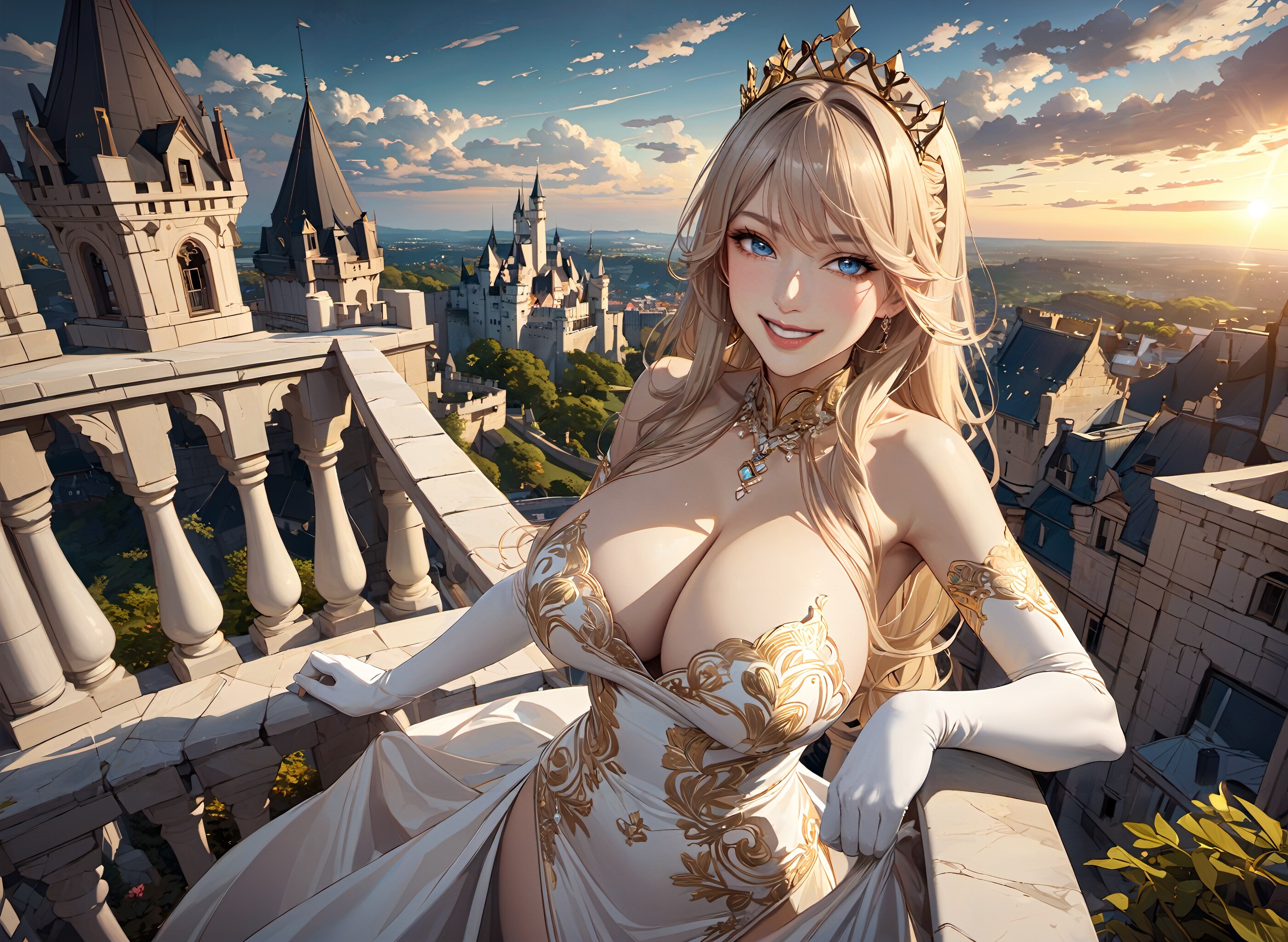 🏰城からの景色を自慢する女王様w💋