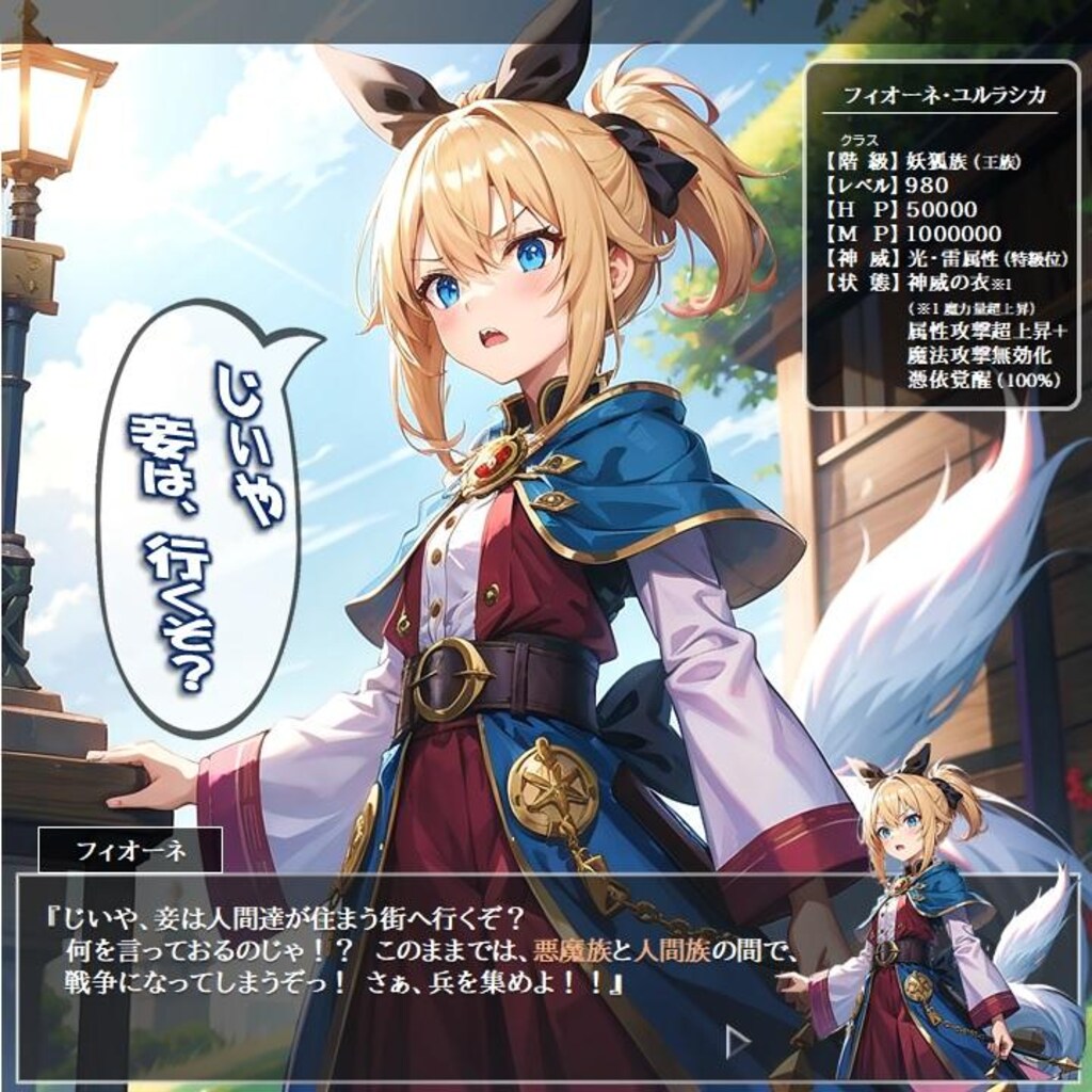 『妖狐族の姫様』フィオーネ・ユルラシカは、戦争を止めたい！