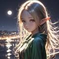 夜の街とエルフさん 4枚目