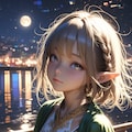 夜の街とエルフさん 5枚目