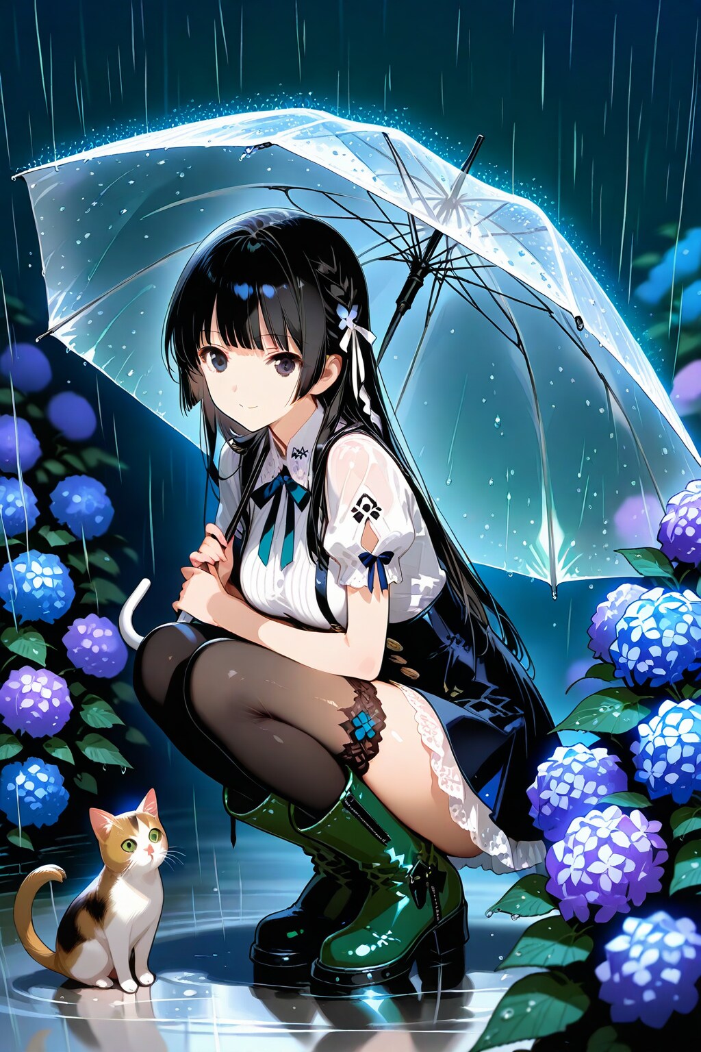 子猫さん❤️迷子になったんですか?雨も強くなって来たので神社で雨宿りしましょ❤️