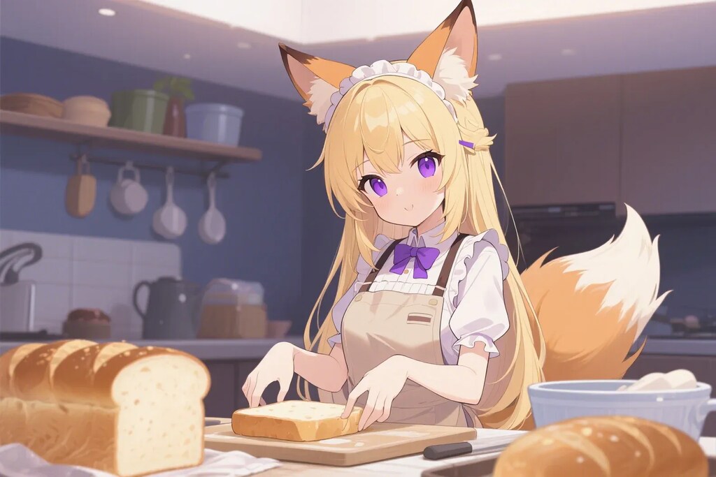 パンを焼くクレアちゃん