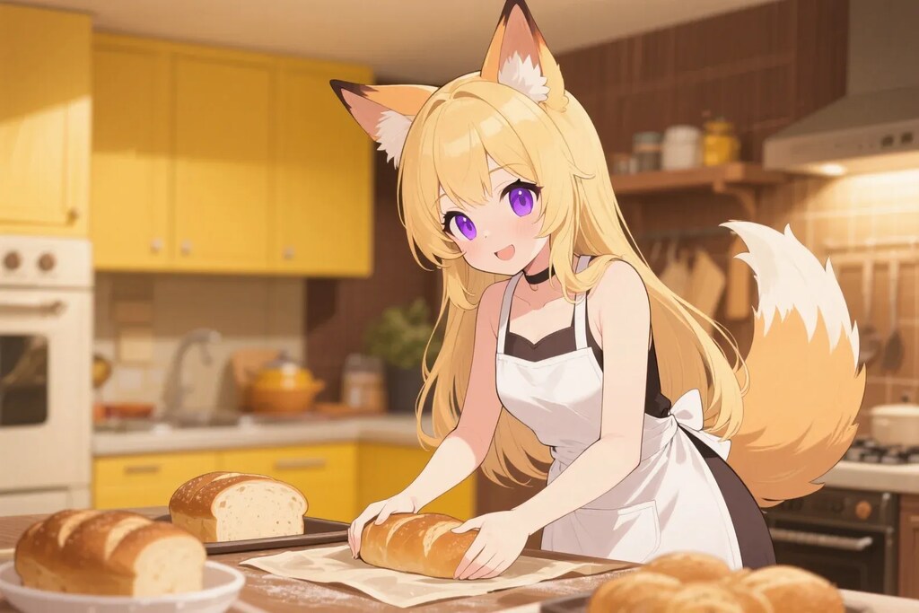 パンを焼くクレアちゃん