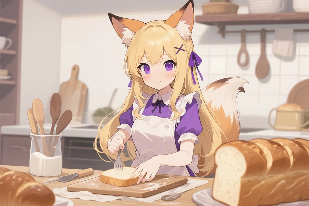 パンを焼くクレアちゃん