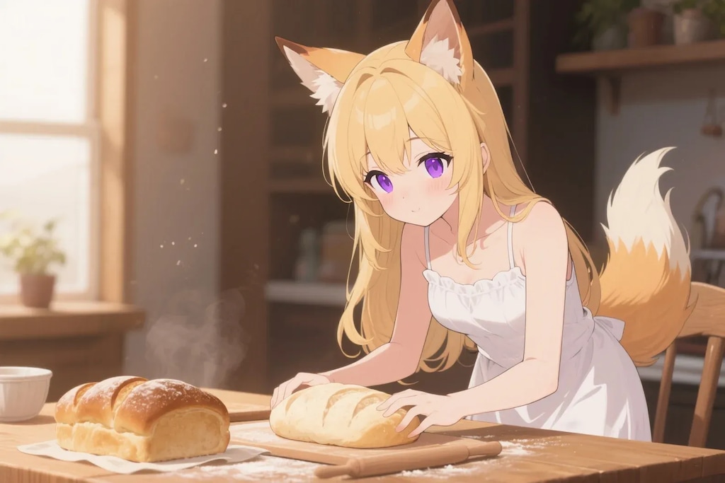 パンを焼くクレアちゃん