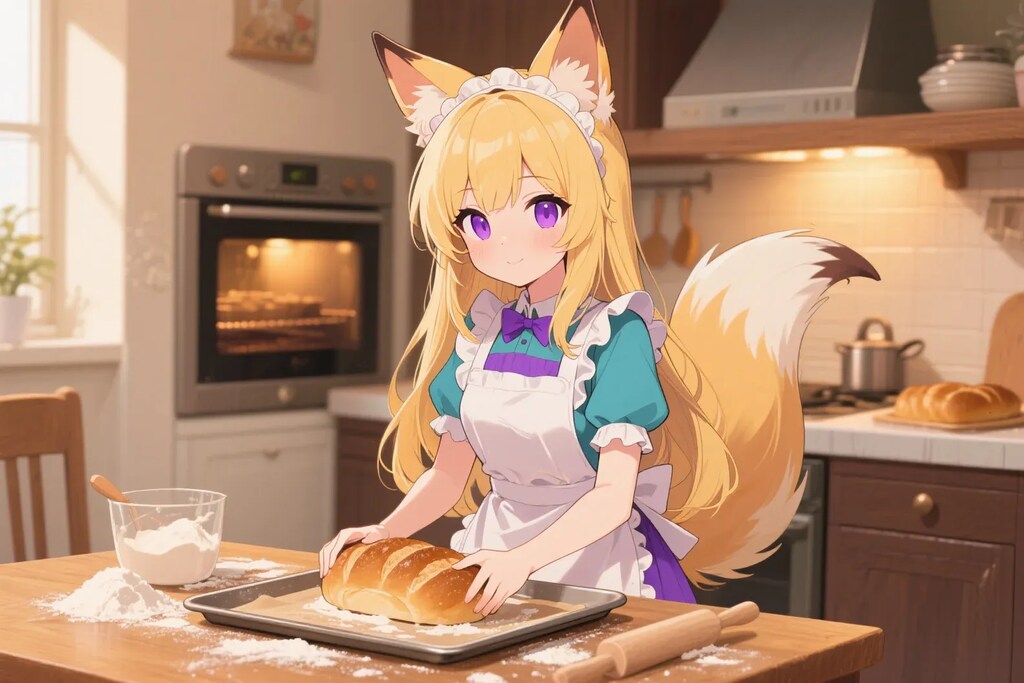 パンを焼くクレアちゃん