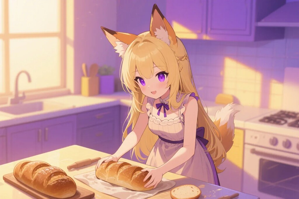 パンを焼くクレアちゃん