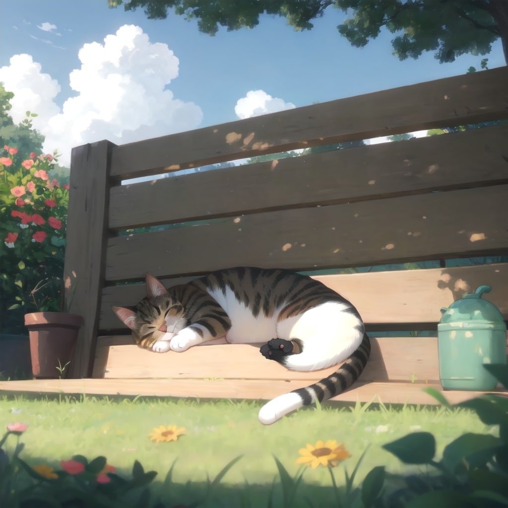 日向で寝る猫 | の人気AIイラスト・グラビア