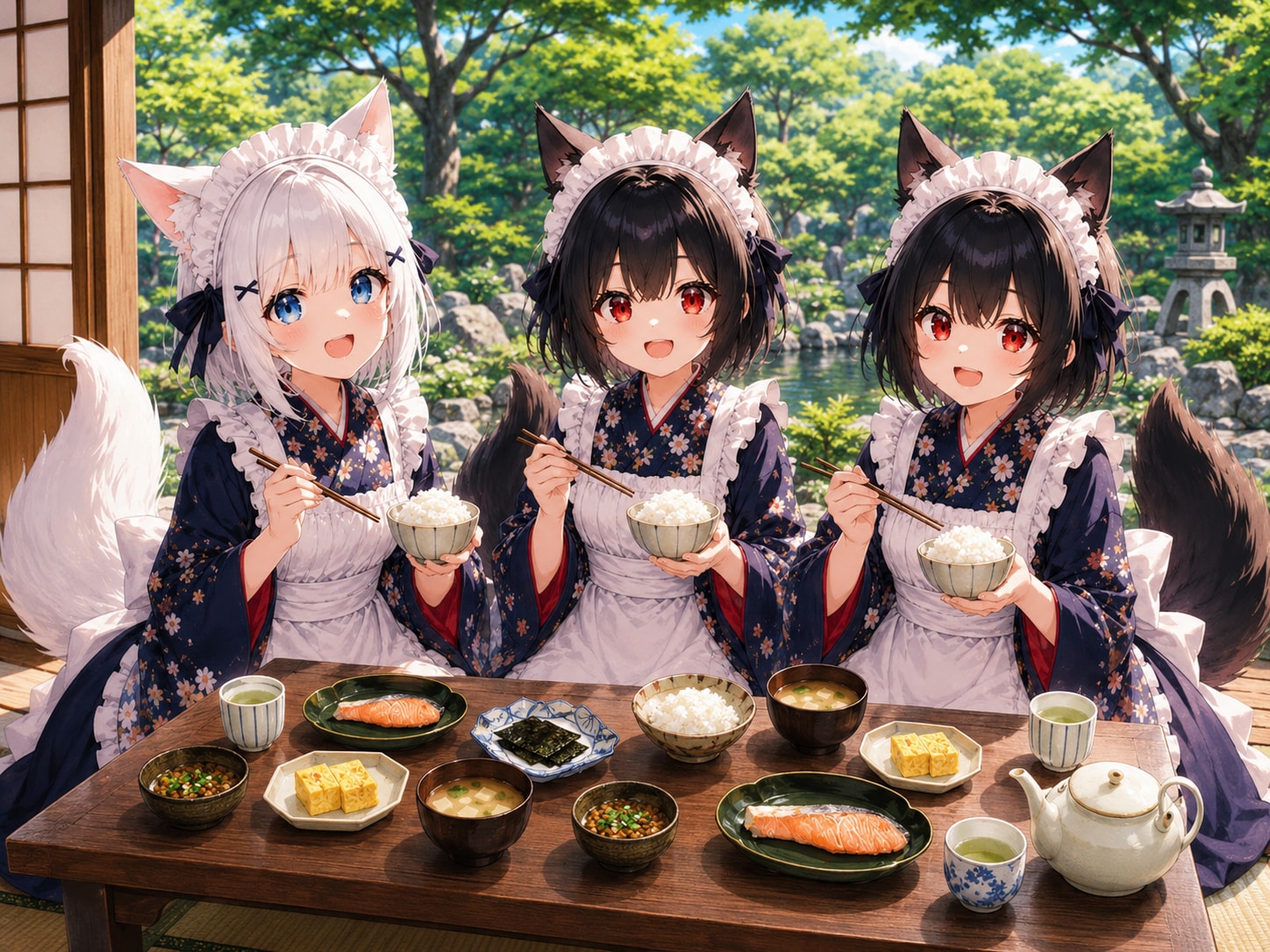 みんなで朝食