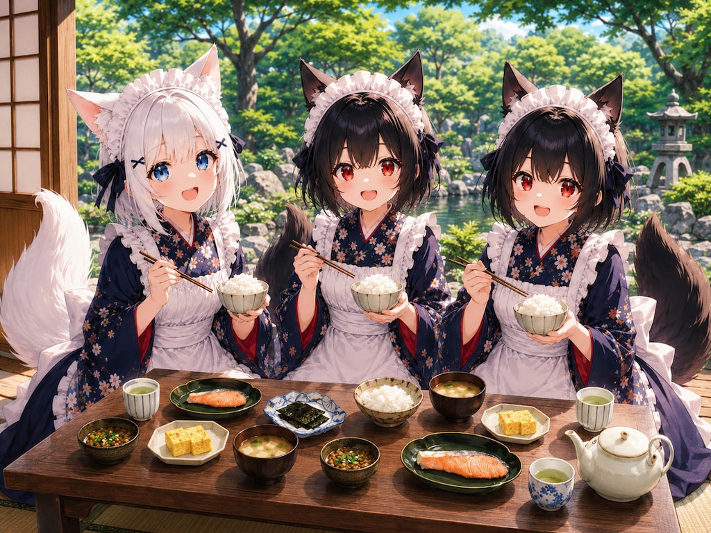 みんなで朝食