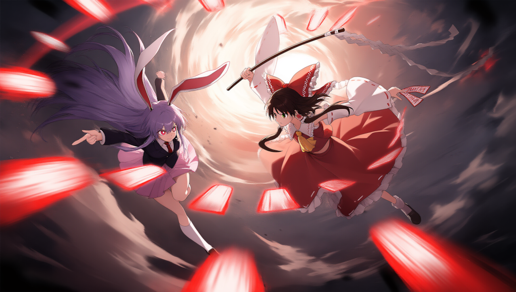 V4　東方　霊夢　うどんげ　弾幕ごっこ