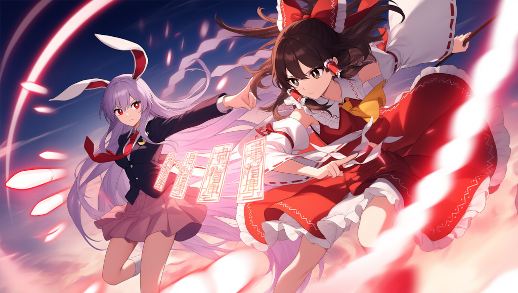 V4　東方　霊夢　うどんげ　弾幕ごっこ