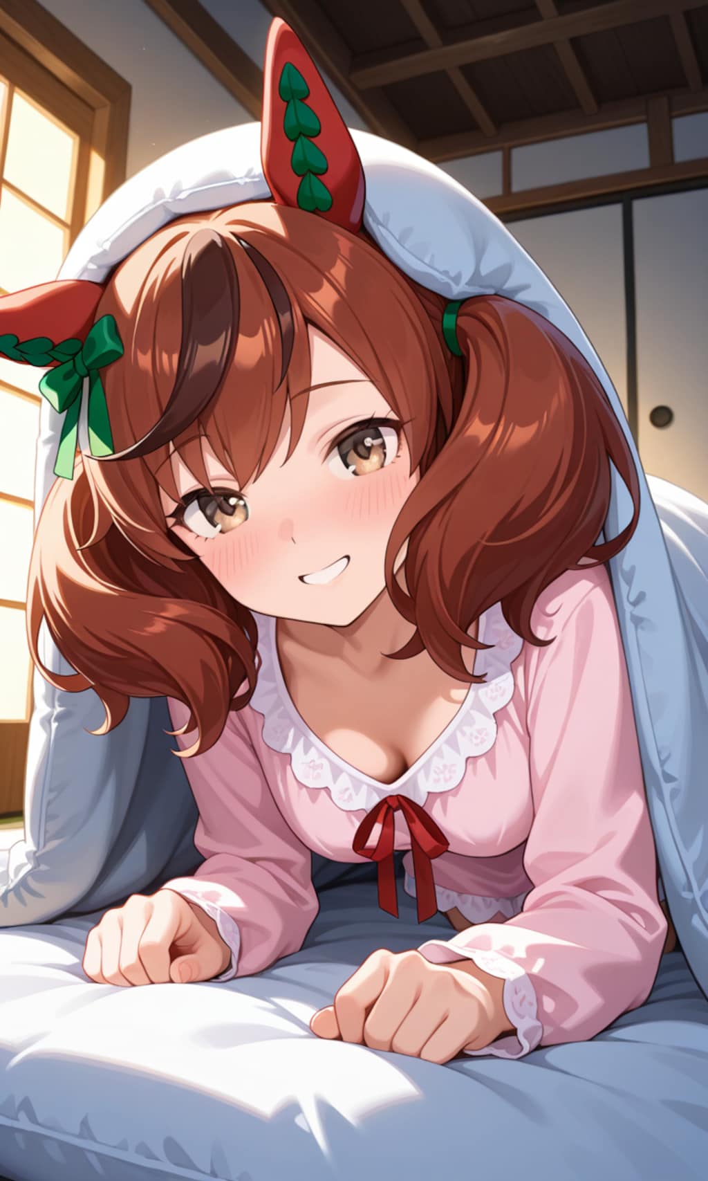 お布団に潜り込んでくるネイチャさん