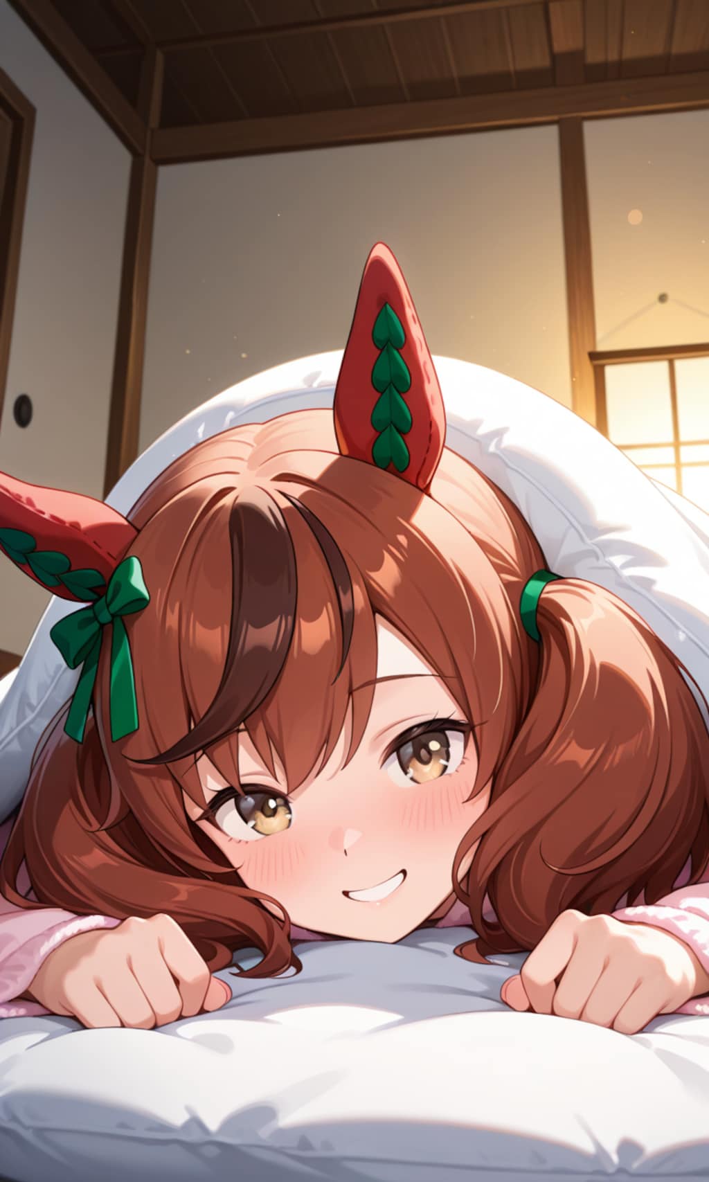 お布団に潜り込んでくるネイチャさん