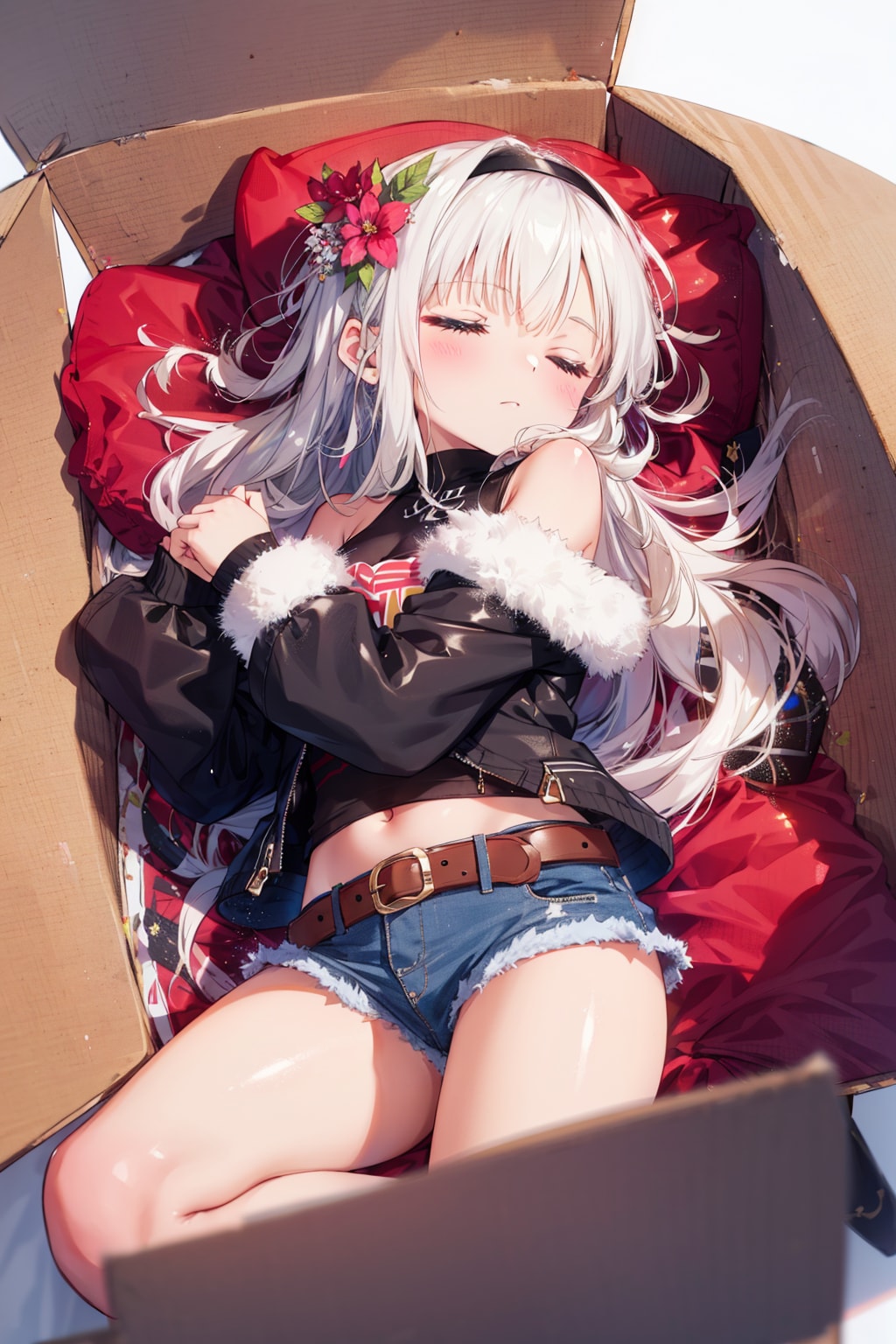 段ボールの中に入った女の子