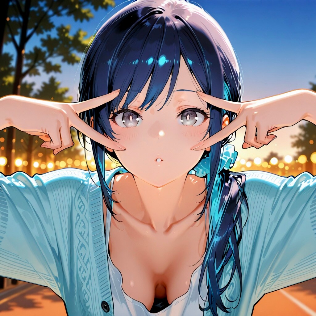 Wピースする七瀬　40