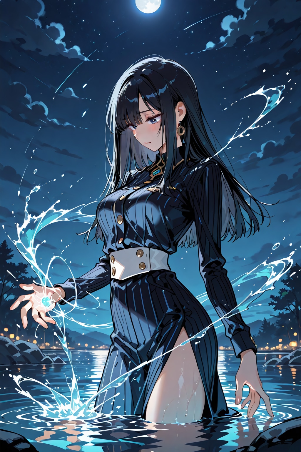 女性魔道士(雷・炎・水・植物・岩)