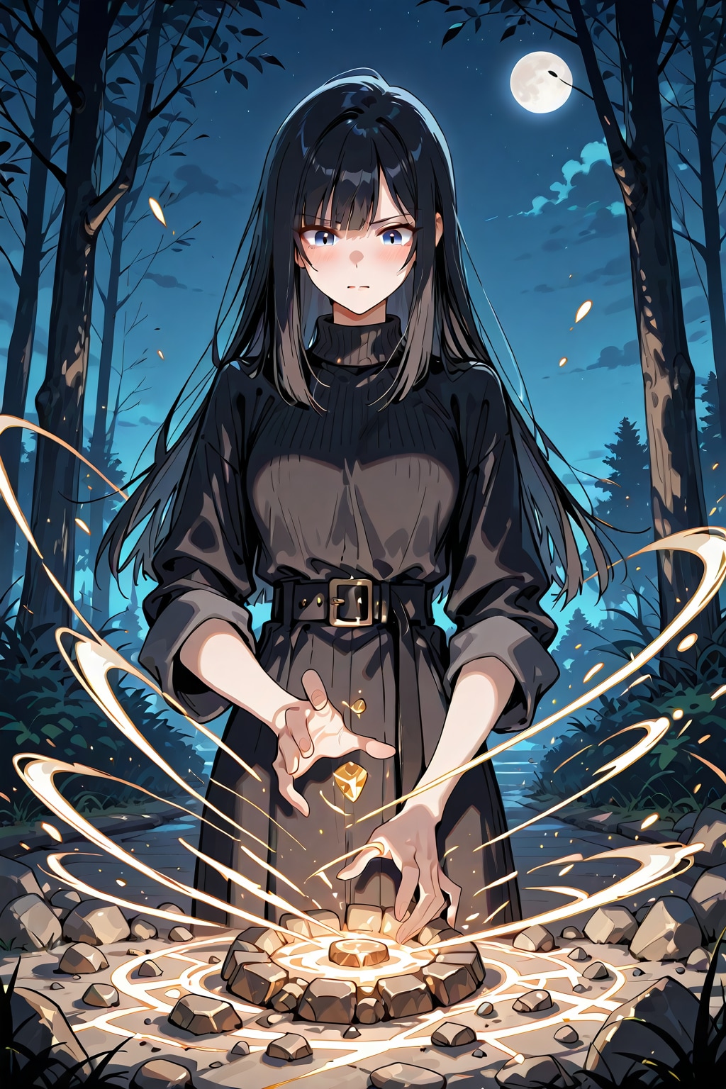 女性魔道士(雷・炎・水・植物・岩)