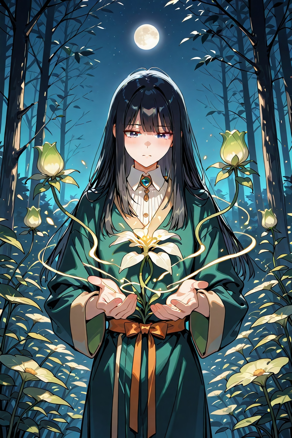 女性魔道士(雷・炎・水・植物・岩)