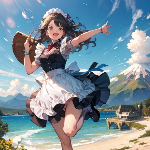 メイドさんと登山道250630 | の人気AIイラスト・グラビア