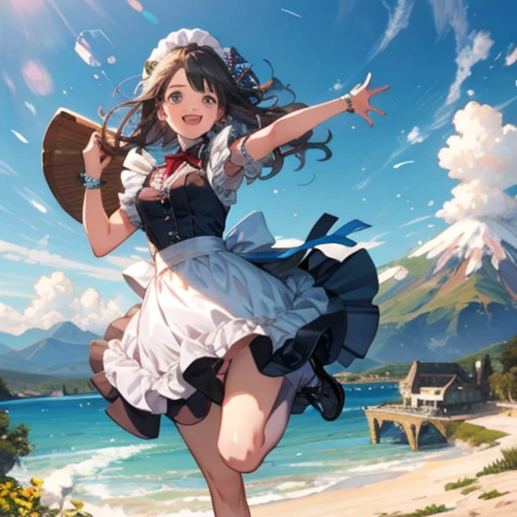 メイドさんと登山道250630