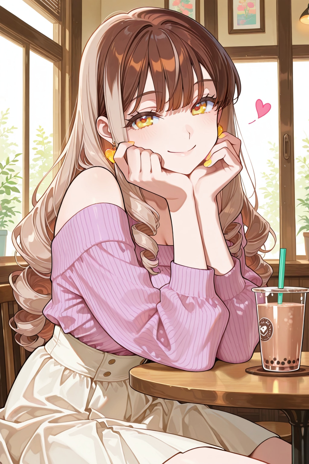 ギャルちゃんとカフェ | の人気AIイラスト・グラビア