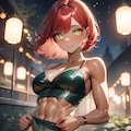 水着越しの腹筋　他 5枚目