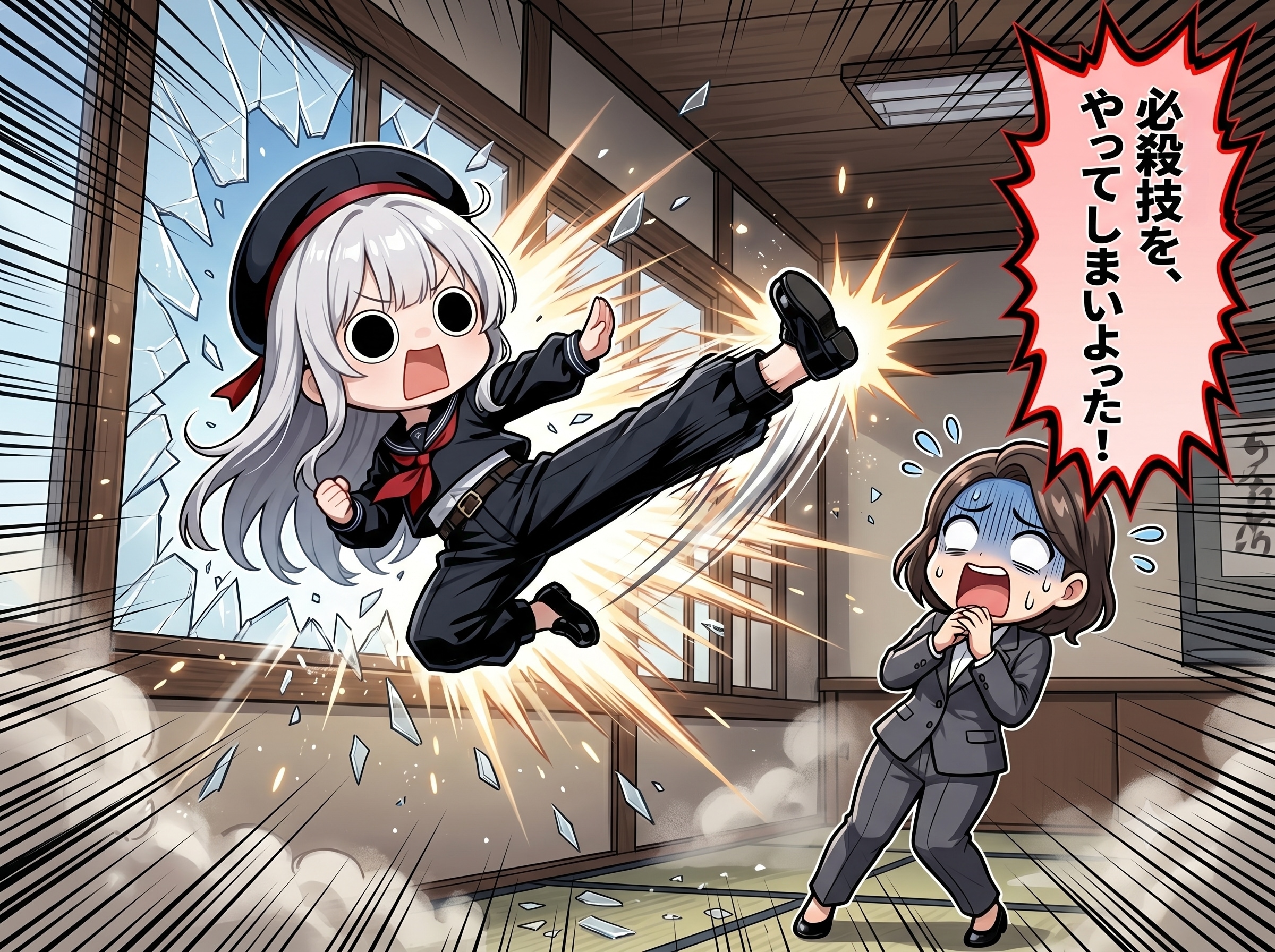 必殺技を繰り出してしまいよったえらいこっちゃ嬢