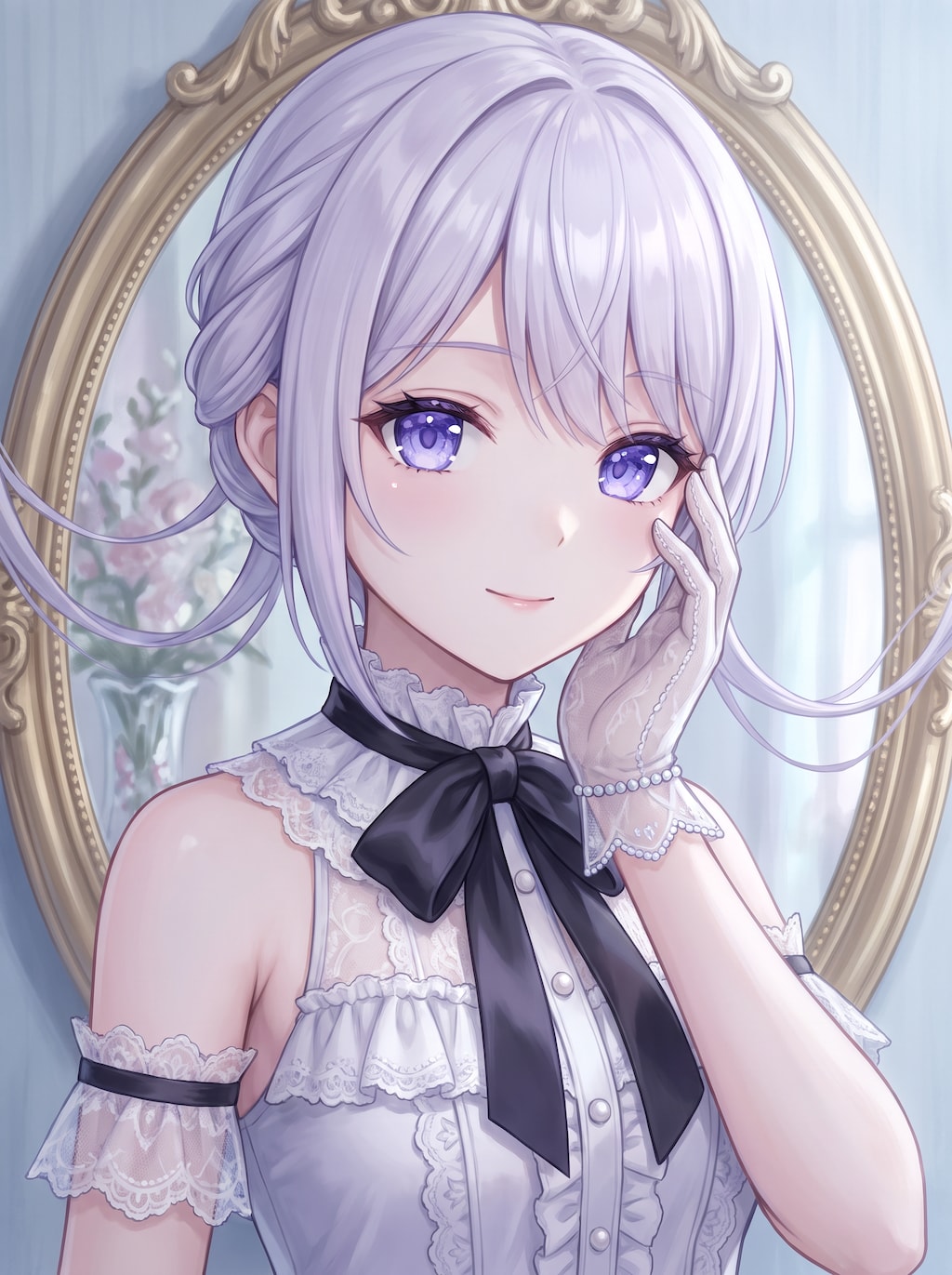 鏡縁の薄紫夢