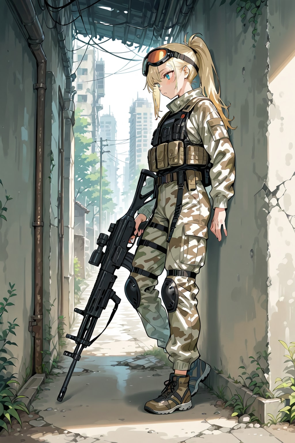 女兵士(マシンガン)