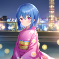 かおりちゃん　着物と東京の夜景 4枚目