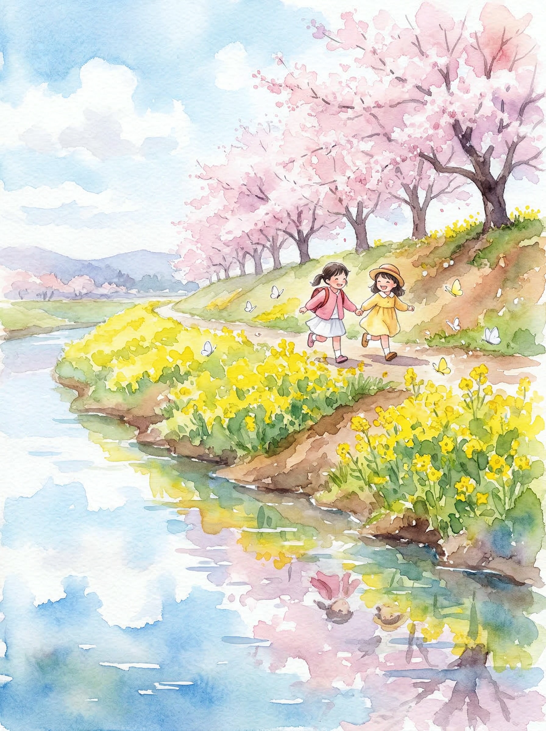 桜と菜の花 | の人気AIイラスト・グラビア