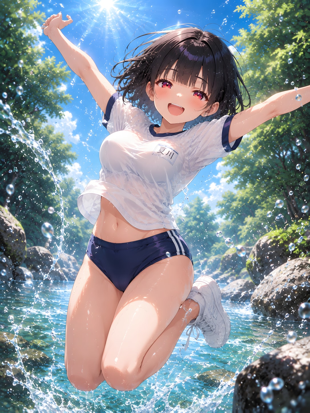 ブルマ娘と川遊び ~ 黒髪ボブのブルマ娘１５６ ~