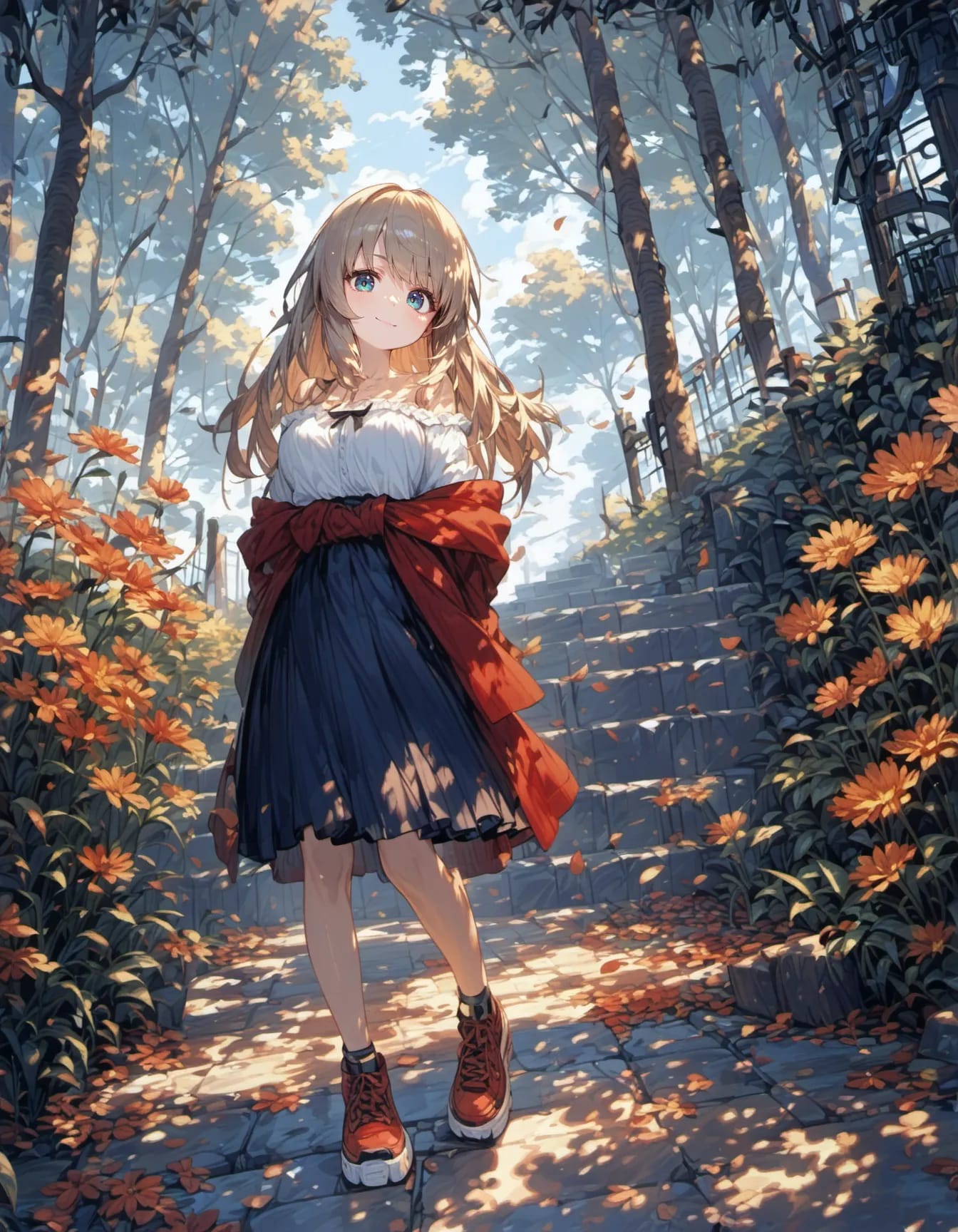 Autumn Steps Beneath the Trees
