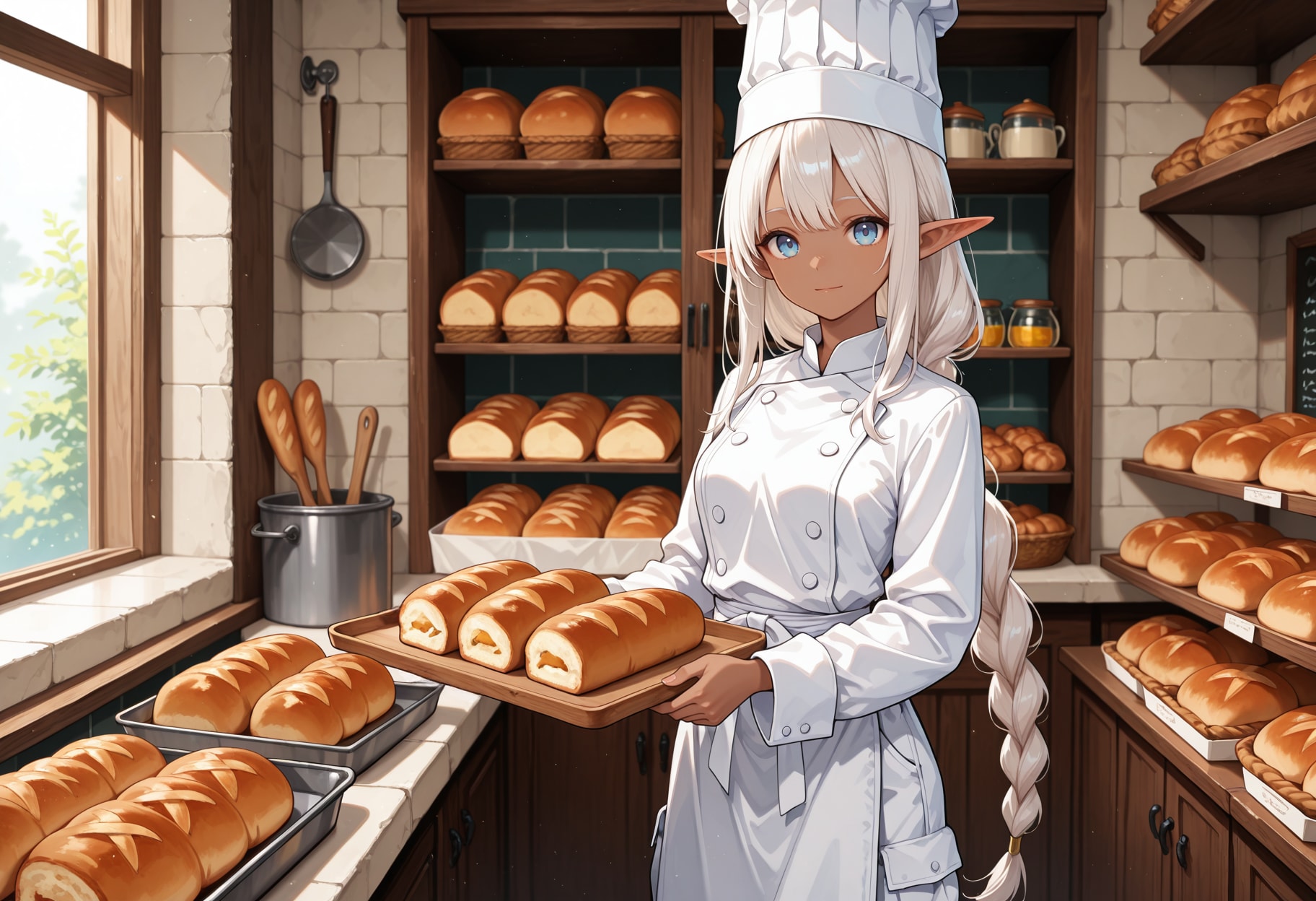 パン屋を営むダークエルフさん