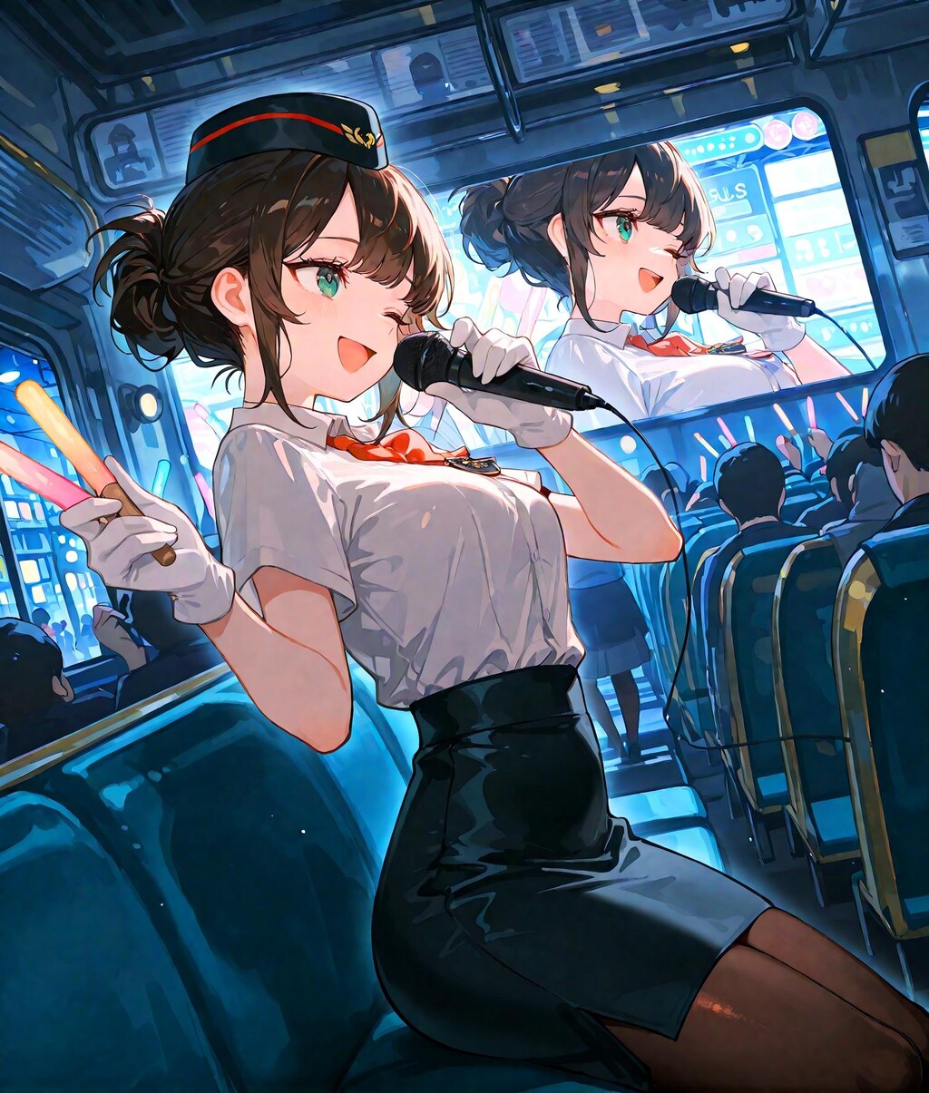 唄うバスガイド少女