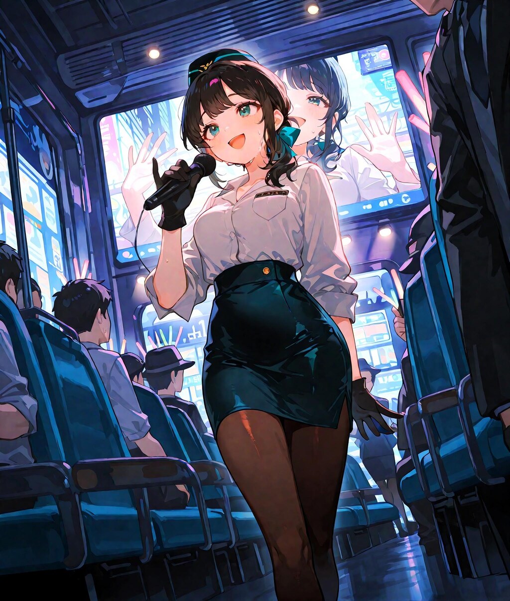 唄うバスガイド少女