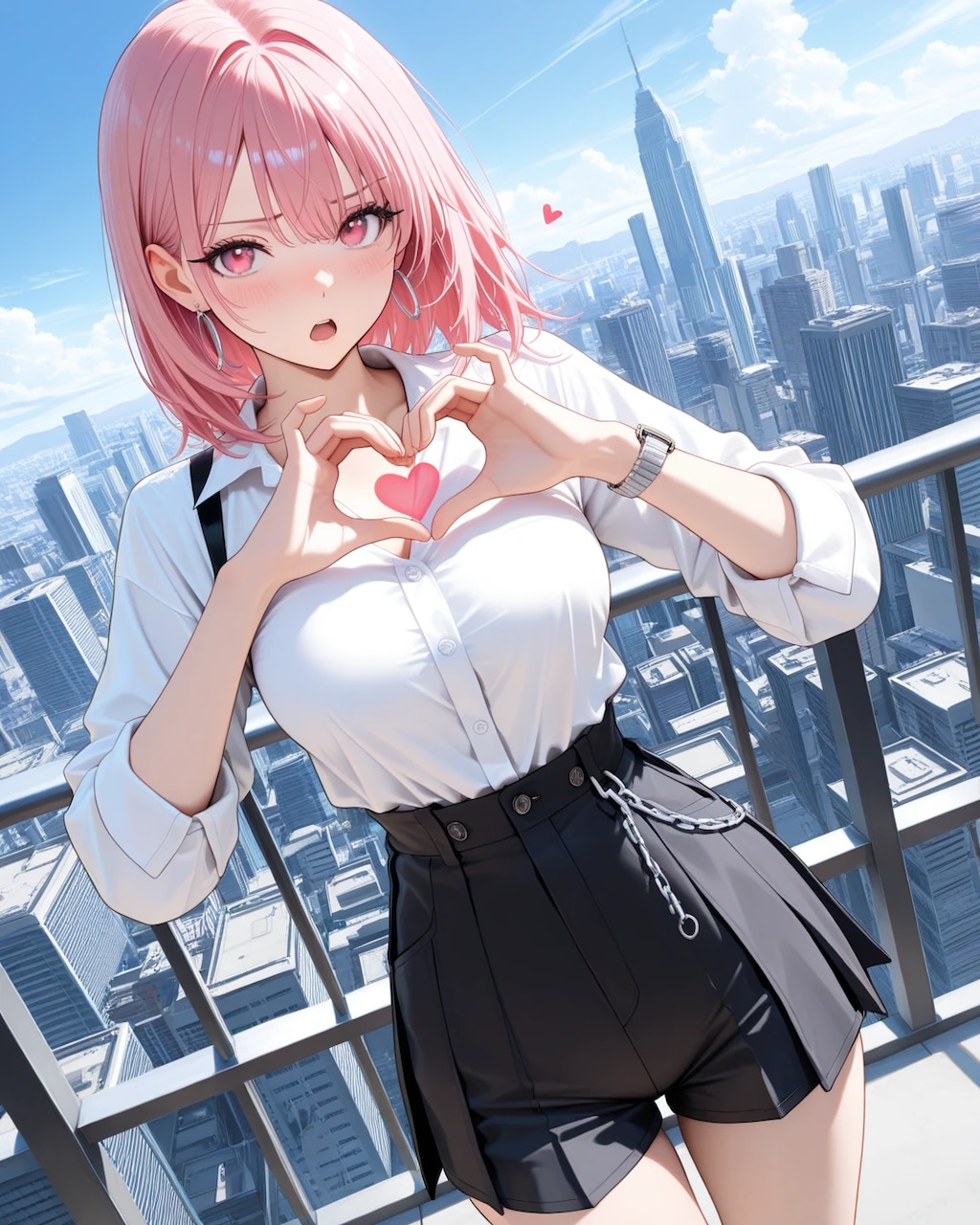 照れながら