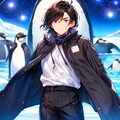 ペンギンと黒髪短髪男性★(4枚) 4枚目