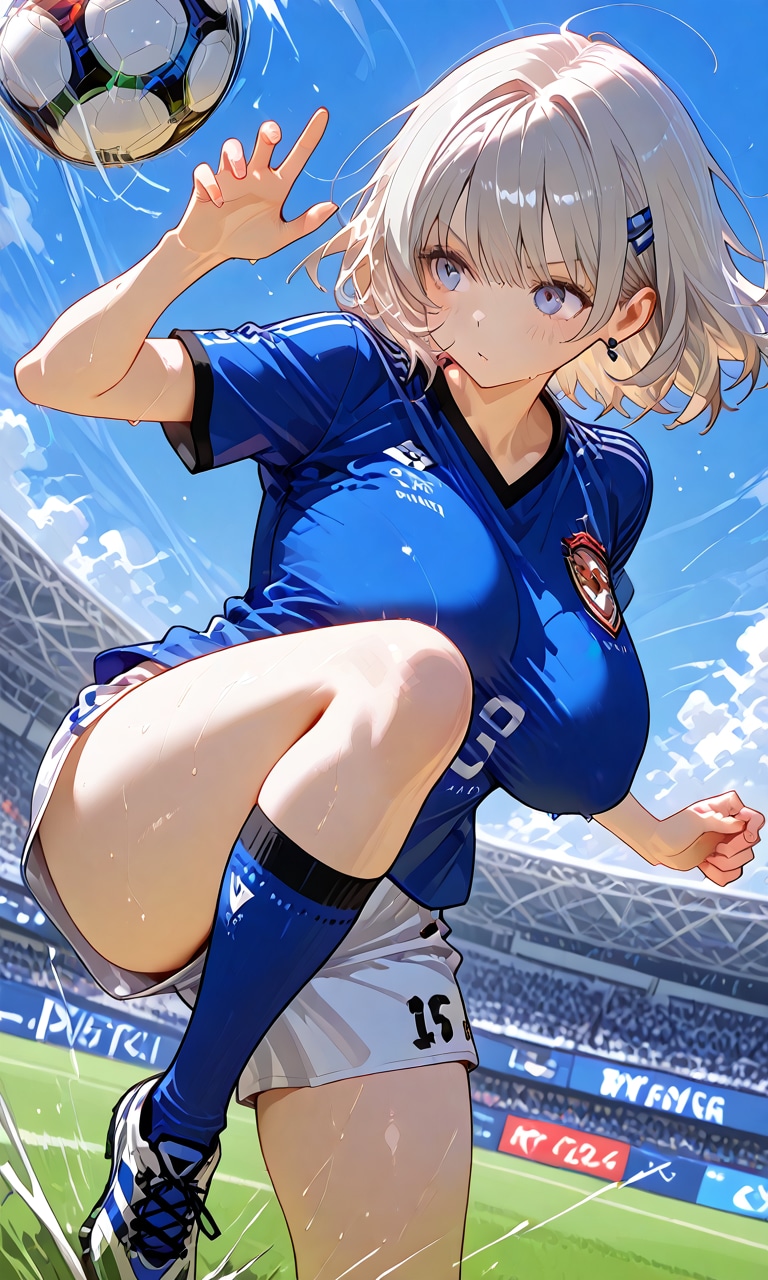 ボールを蹴り上げて