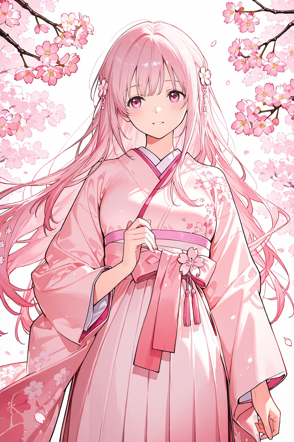 春色コーデの桜の擬人化ちゃん(一応)