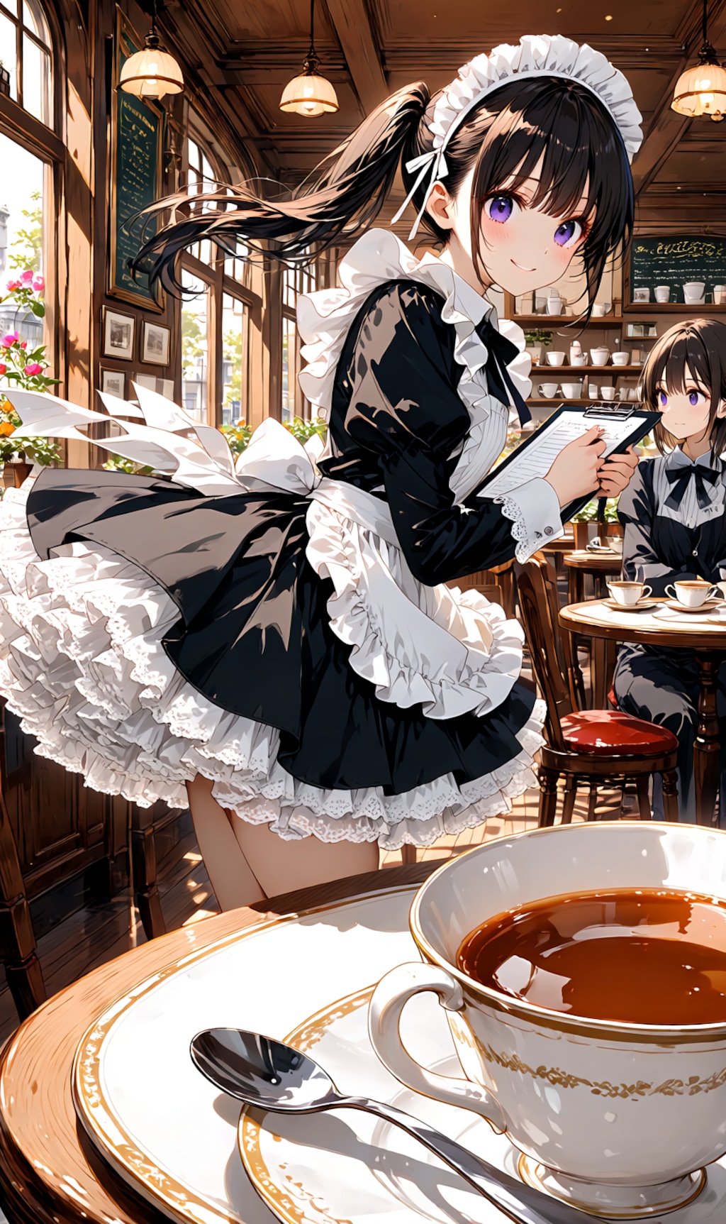 serving a customer