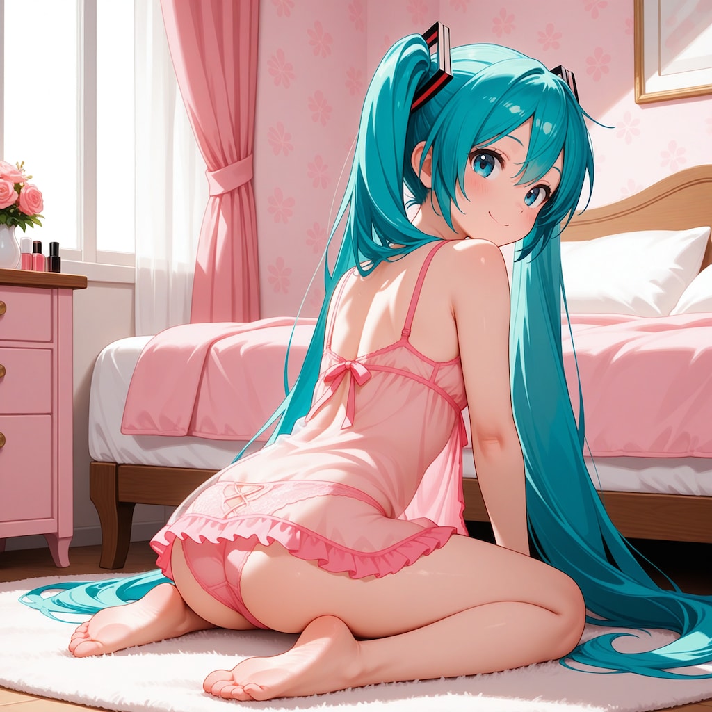 初音ミク【ベビードール】3 座りポーズ