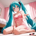 初音ミク【ベビードール】3 座りポーズ 4枚目