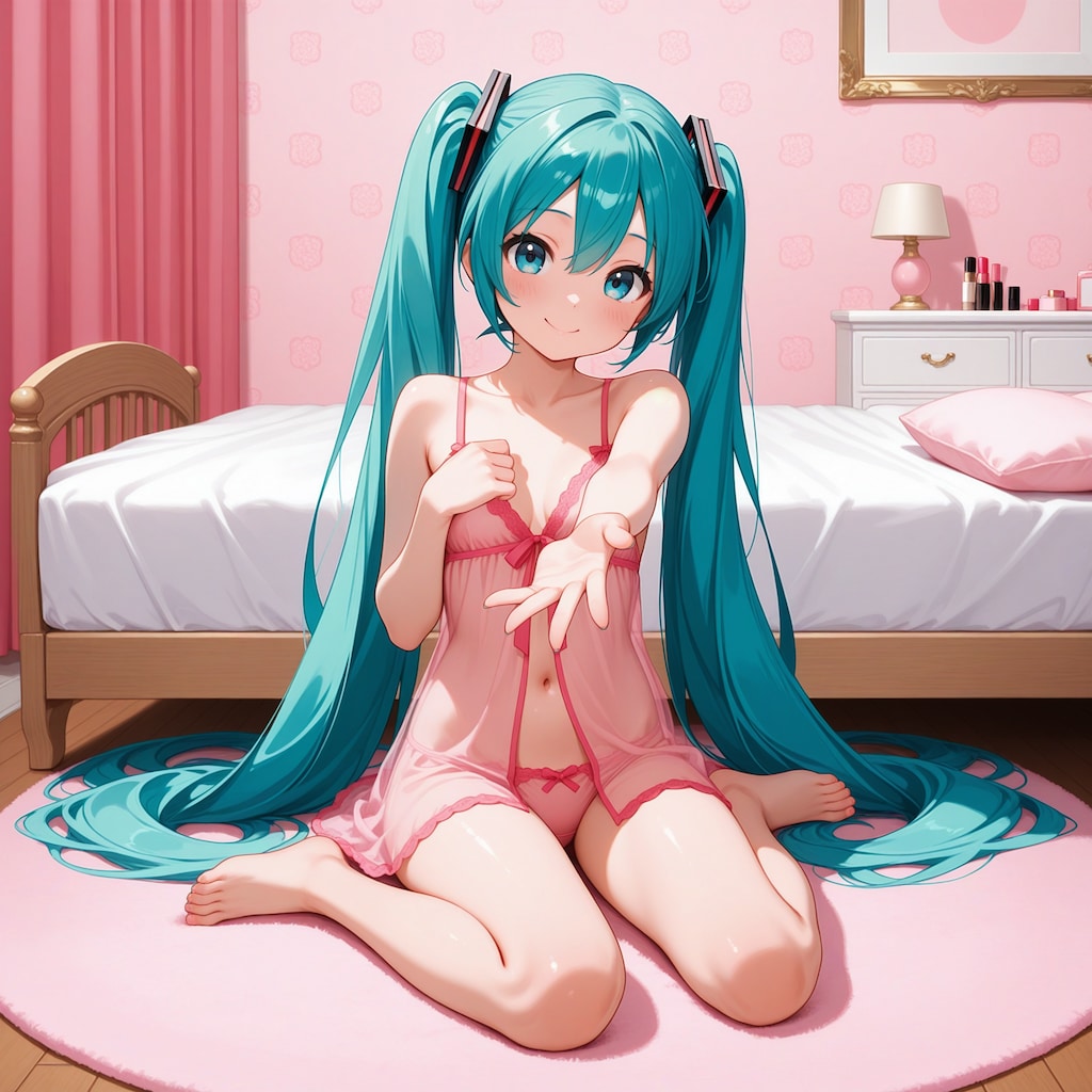 初音ミク【ベビードール】3 座りポーズ
