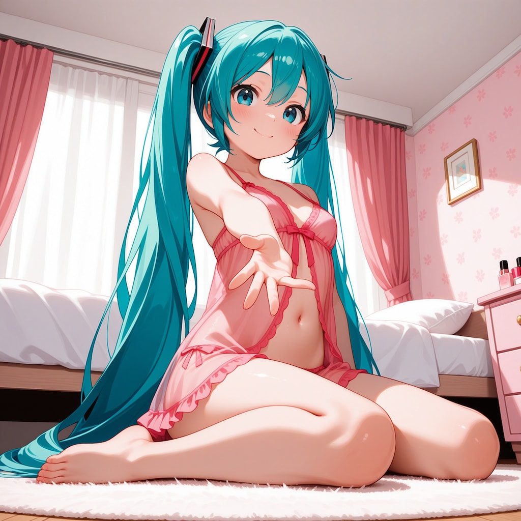 初音ミク【ベビードール】3 座りポーズ
